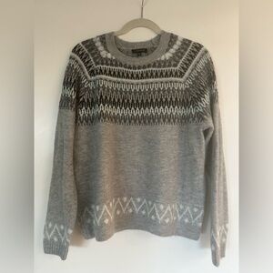 1. State Gray and White Crewneck Sweater